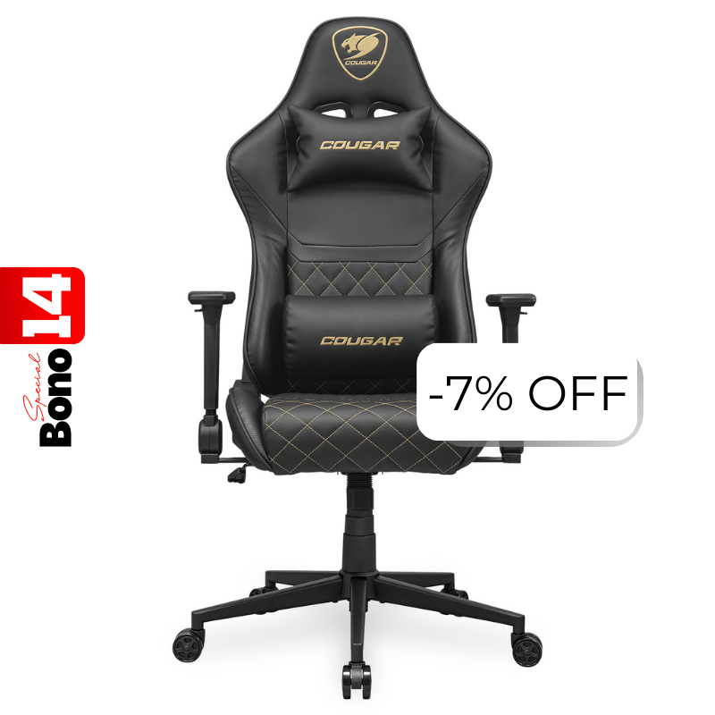 Silla Gaming Cougar Armor One V2 Negro Dorado
