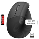 Mouse Logitech lift left Ergonomico Inalambrico Bluetooth  + USB DPI4000 Negro
