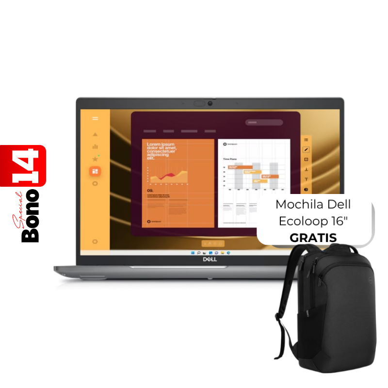 Laptop Dell Latitude 5550 15.6" Ultra Core 7 155U 16GB RAM 512GB SSD W11 Pro Gris Oscuro  Teclado Español