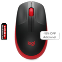 Mouse Inalámbrico Logitech M190 1000DPI Negro/Rojo