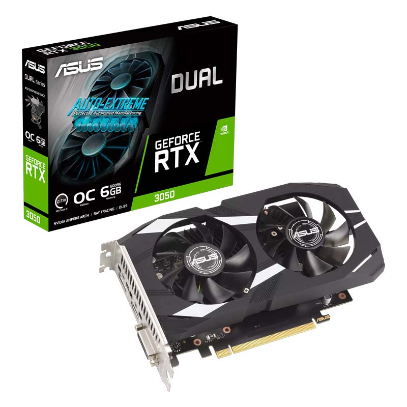 Tarjeta de Video 6GB GDDR6 Asus GeForce RTX 3050 Dual GeForce OC HDMI DP PCI 4.0