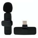 Micrófono de Solapa VTA+ Inalámbrico USB-C con Gancho de Sujeción Negro