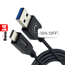 Cable USB a USB-C Unno Tekno CB4054BK 1.5 Metros Negro