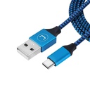 Cable USB a USB-C Unno Tekno CB4061BL 1.5 Metros Trenzado Azul