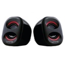 Bocina 2.0 Unno Tekno Brazza SP9012RD 6W Negro y Rojo