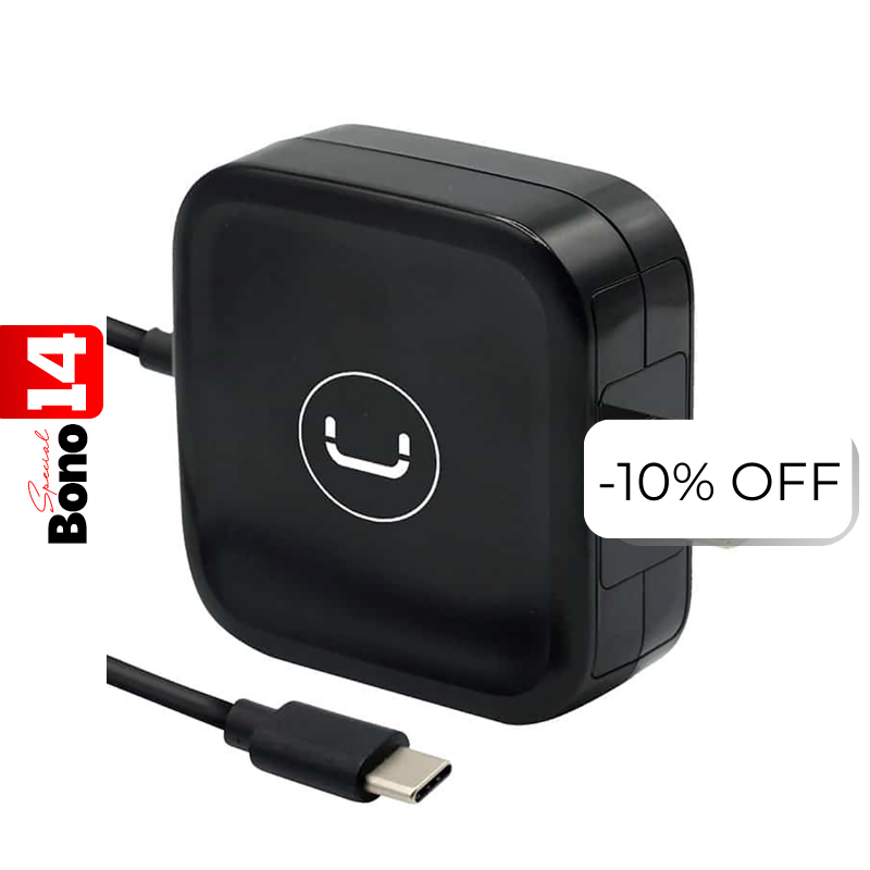 Cargador de Pared Unno Tekno PW5293BK FastCharge USB-C 65W Negro