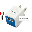Cargador de Pared Unno Tekno PW5051WT USB 1,0A/5V Blanco/Azul