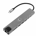 Hub Unno Tekno 8 Puertos USB-C Gris