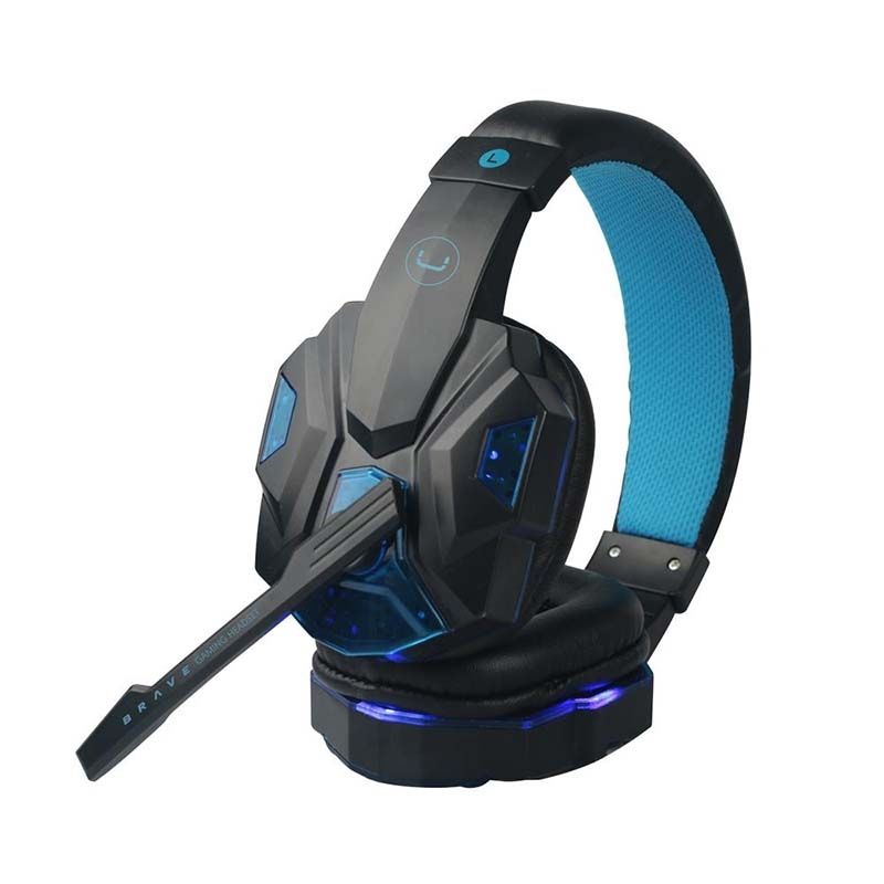 Audífonos Tipo Headset Unno Tekno Brave USB con Micrófono Negro-Azul