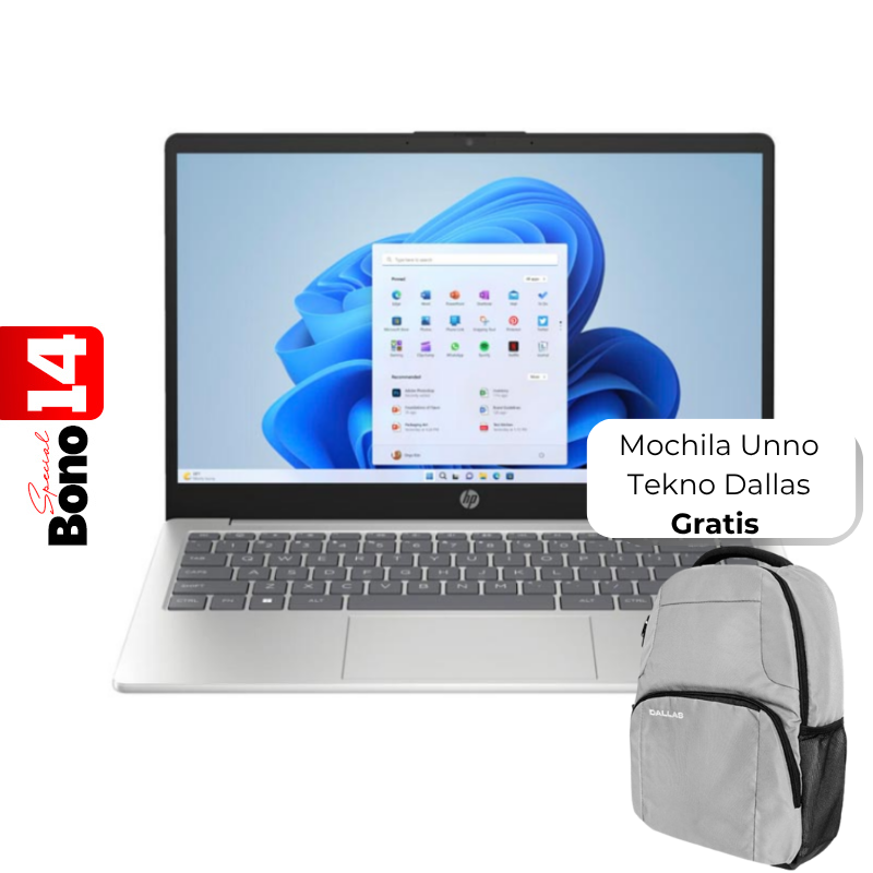 Laptop HP   14" I7-1355U 16GB RAM 512GB SSD W11 Home Plateado Teclado En Ingles