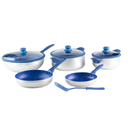 Batería de Cocina Picca 9 Piezas Plata Azul