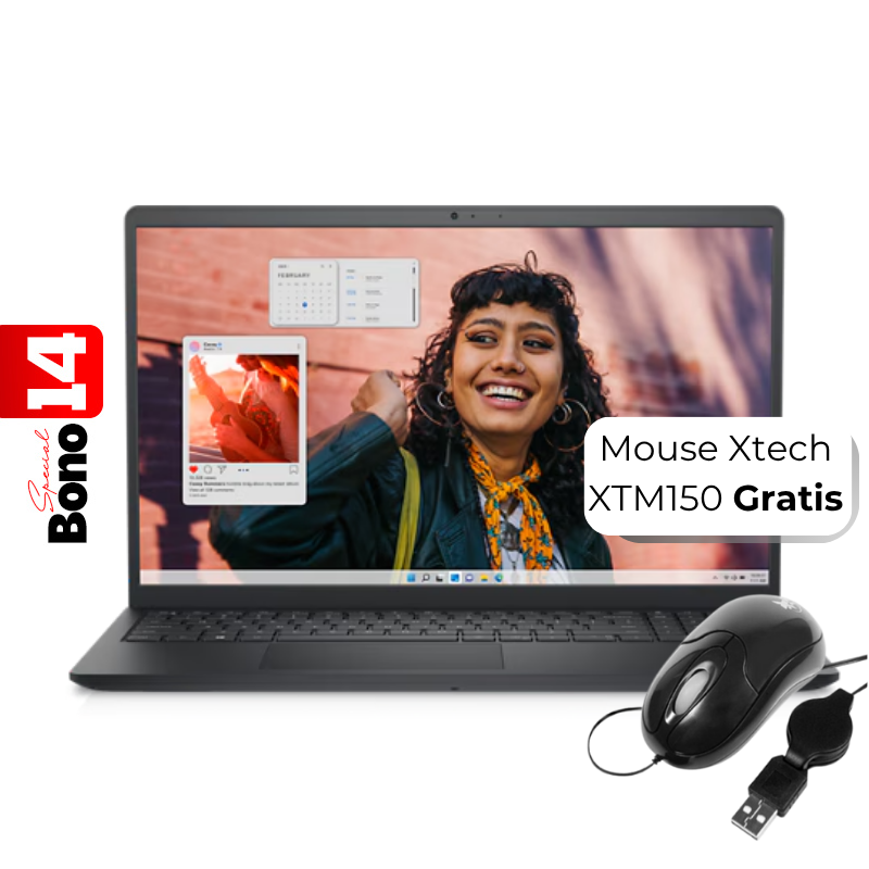 Laptop Dell Inspiron 3530 15.6" Touch i7-1355U 16GB RAM 1TB SSD W11 Home Negra Teclado Ingles