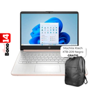 Laptop HP 14-DQ6015DX 14" Celeron N150 4GB RAM 128GB UFS W11 Home Rosado Teclado Ingles