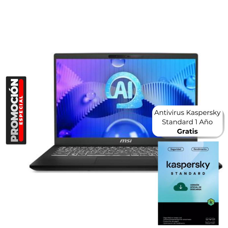 Laptop MSI MODERN 15.6" Intel Core Ultra 9 185H 64GB RAM 1TB SSD W11 Pro Negro Teclado Inglés