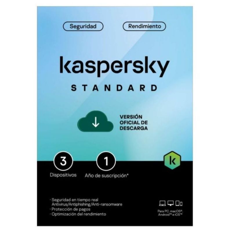 Licencia Kaspersky Standard 3 dispositivos 1 Año ***FISICA***