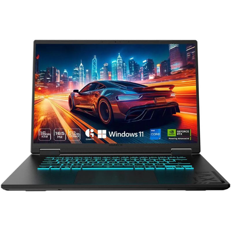 Laptop Gaming Gigabyte A16 16" 165Hz WUXGA Intel Core i7-13620H 16GB DDR5 1TB SSD GeForce RTX 5050 8GB W11 Home Negro Teclado Inglés