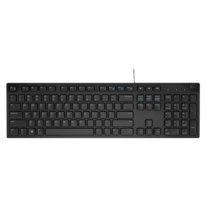 Teclado Alambrico multimedia Dell KB216 USB inglés negro