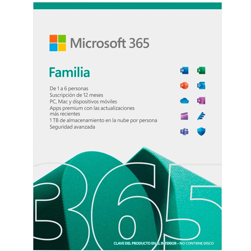 Licencia de Microsoft 365 Familia ESD 1 Año ***FISICA***