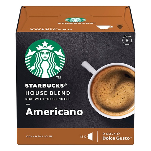 [12607292] Cápsulas Starbucks House Blend Americano para Nescafé Dolce Gusto