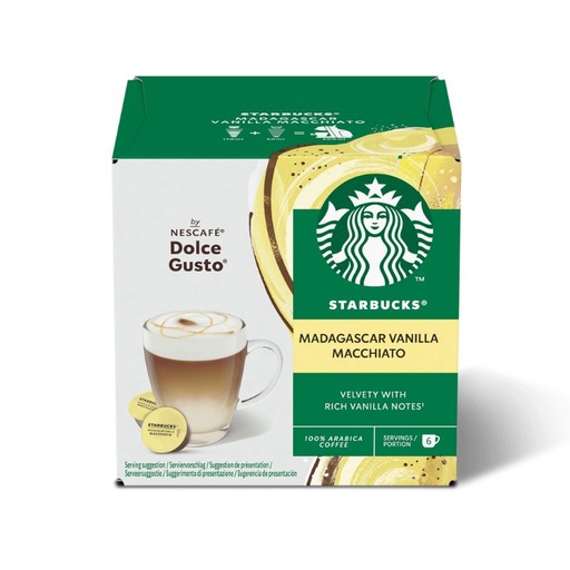 [12607084] Cápsulas Starbucks Madagascar Vanilla Macchiato para Nescafé Dolce Gusto