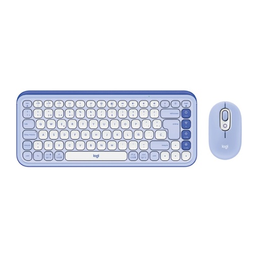 [920-013054] Teclado y Mouse Inalámbrico Logitech POP Icon  Lila y blanco Español